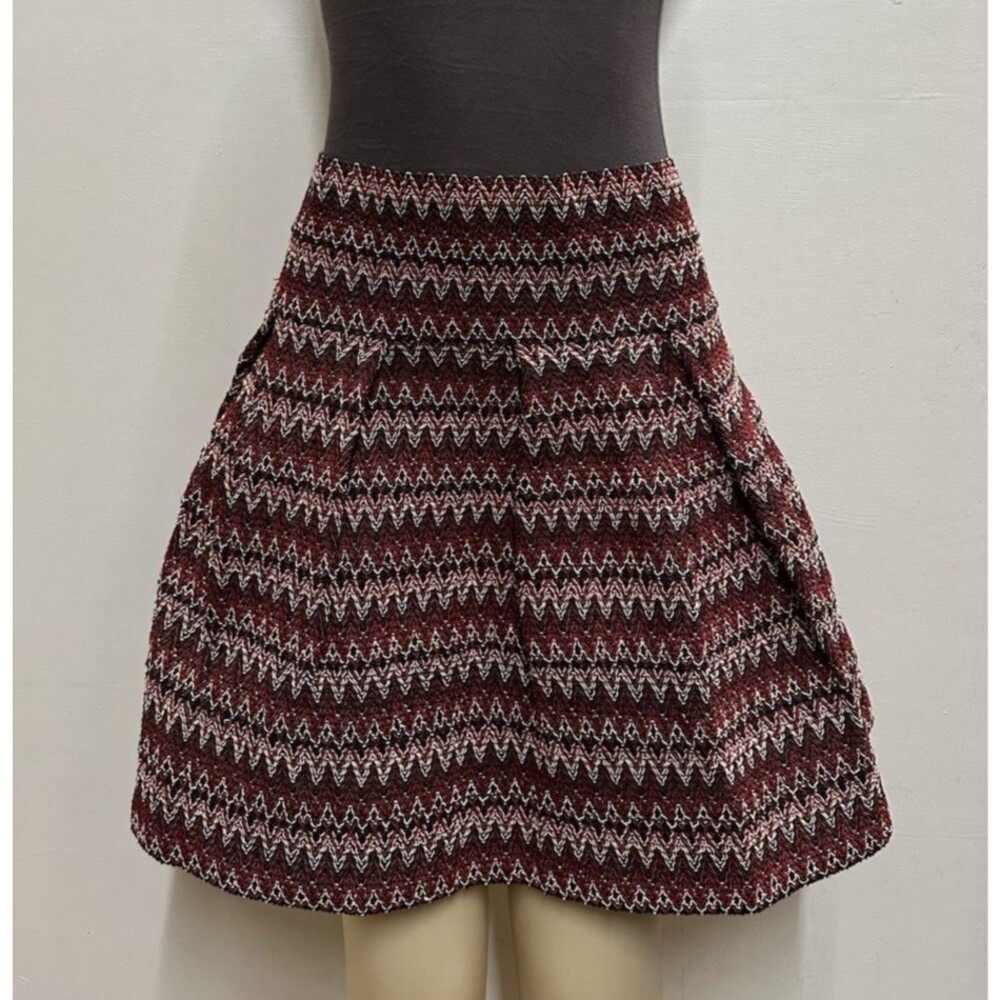 H&M vintage Y2K women size M poly/cotton stretch structured red & black skirt